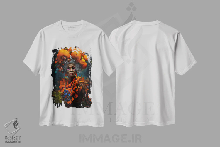 تیشرت سفید طرح دار آثار دیجیتال وایلد آرت - immage.ir