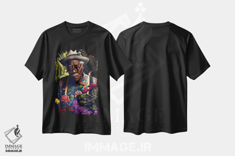 تیشرت مشکی طرح دار آثار دیجیتال وایلد آرت - immage.ir