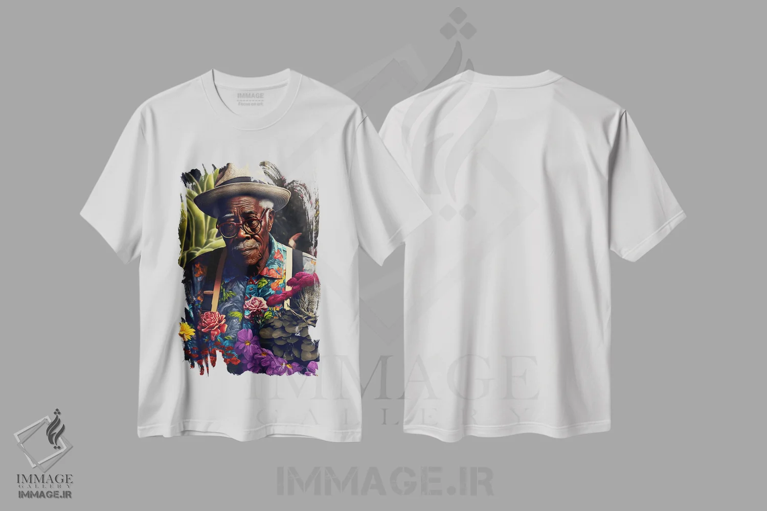 تیشرت سفید طرح دار آثار دیجیتال وایلد آرت - فروشگاه ایماژ