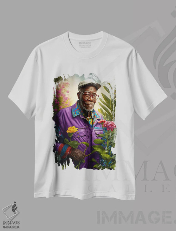 تیشرت سفید طرح دار آثار دیجیتال وایلد آرت - immage.ir