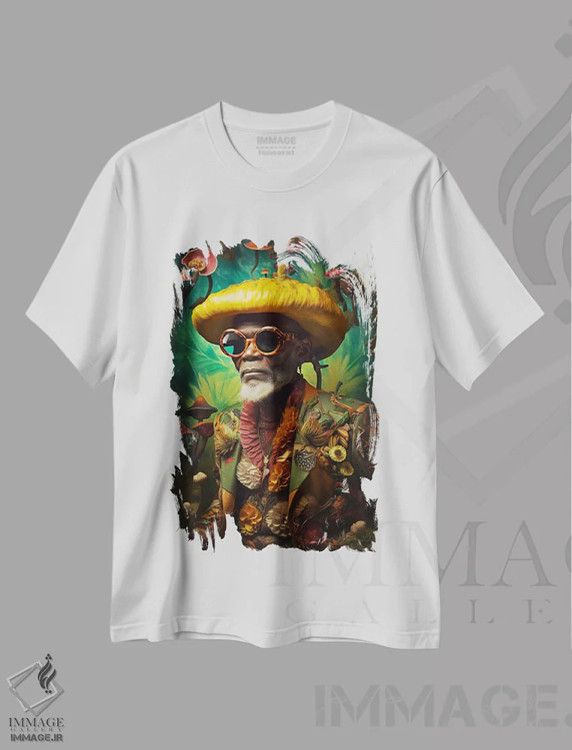 تیشرت سفید طرح دار آثار دیجیتال وایلد آرت - فروشگاه ایماژ