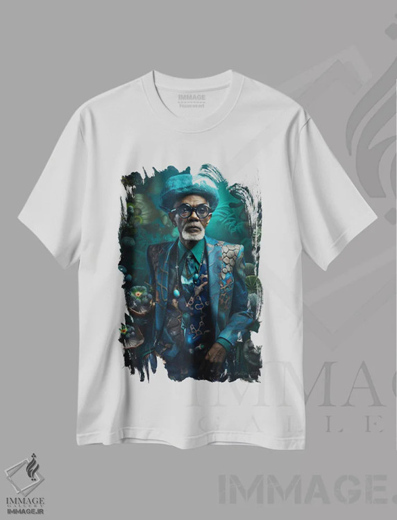 تیشرت سفید طرح دار آثار دیجیتال وایلد آرت - فروشگاه ایماژ