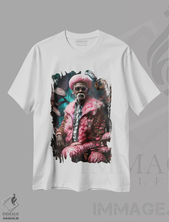 تیشرت سفید طرح دار آثار دیجیتال وایلد آرت - immage.ir