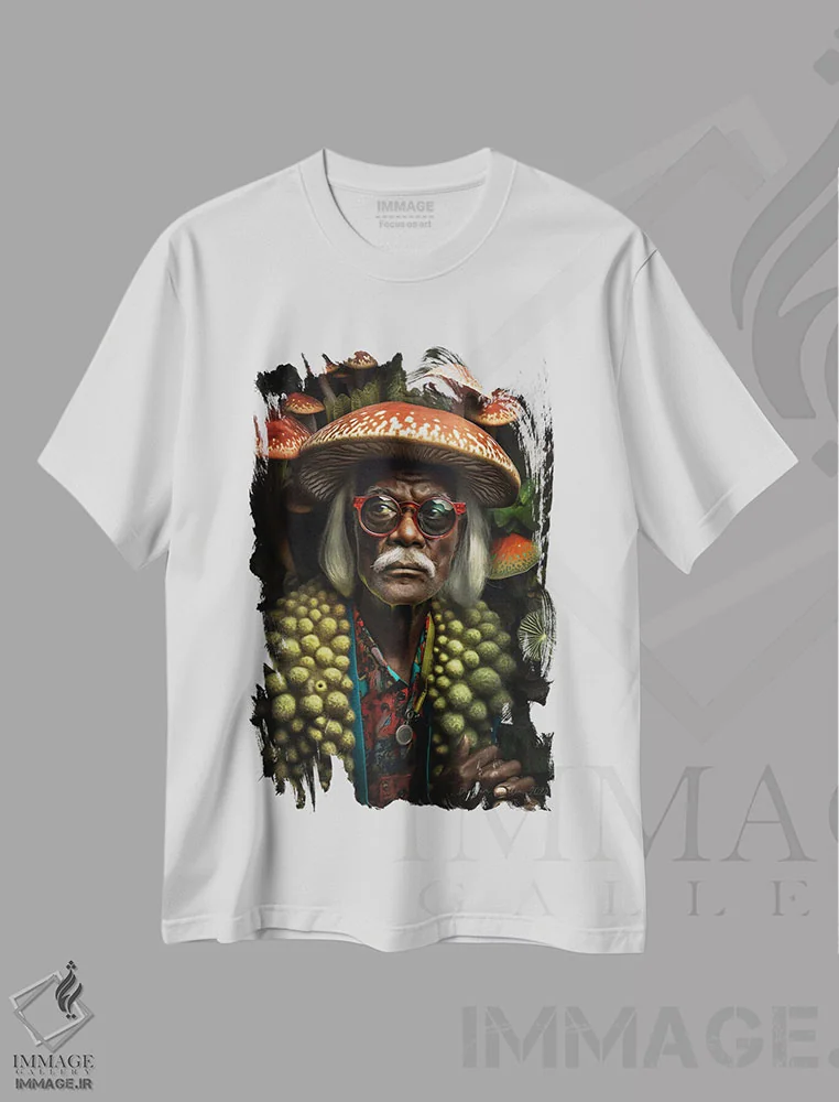 تیشرت سفید طرح دار آثار دیجیتال وایلد آرت - فروشگاه ایماژ