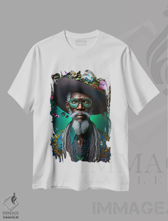 تیشرت سفید طرح دار آثار دیجیتال وایلد آرت - فروشگاه ایماژ