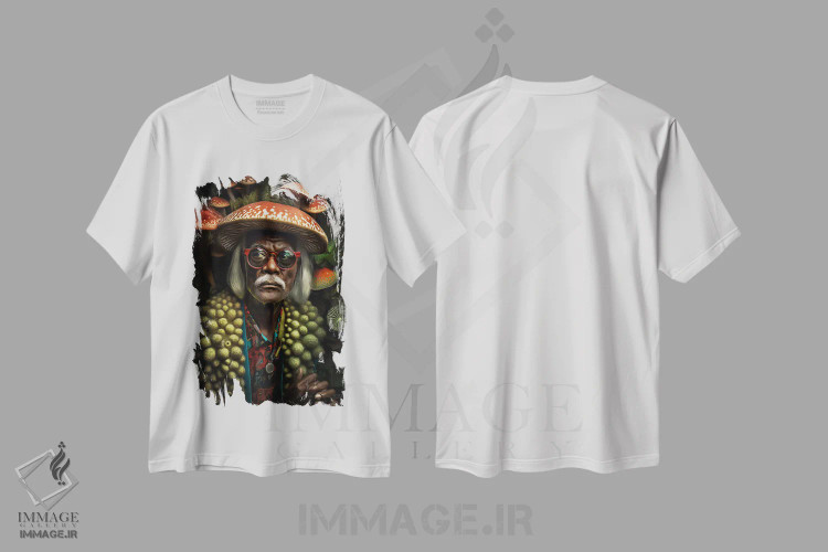 تیشرت سفید طرح دار آثار دیجیتال وایلد آرت - فروشگاه ایماژ