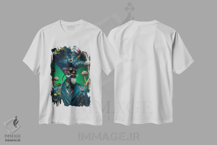 تیشرت سفید طرح دار آثار دیجیتال وایلد آرت - immage.ir