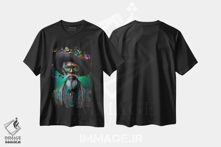 تیشرت مشکی طرح دار آثار دیجیتال وایلد آرت - immage.ir