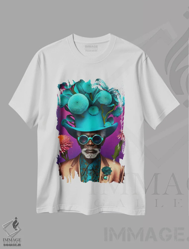تیشرت سفید طرح دار آثار دیجیتال وایلد آرت - immage.ir