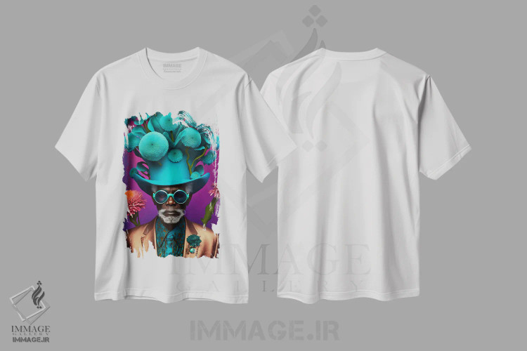 تیشرت سفید طرح دار آثار دیجیتال وایلد آرت - immage.ir