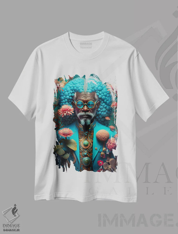 تیشرت سفید طرح دار آثار دیجیتال وایلد آرت - immage.ir