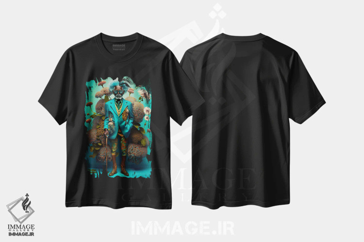 تیشرت مشکی طرح دار آثار دیجیتال وایلد آرت - immage.ir