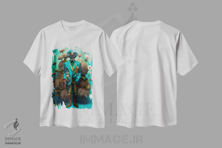 تیشرت سفید طرح دار آثار دیجیتال وایلد آرت - فروشگاه ایماژ