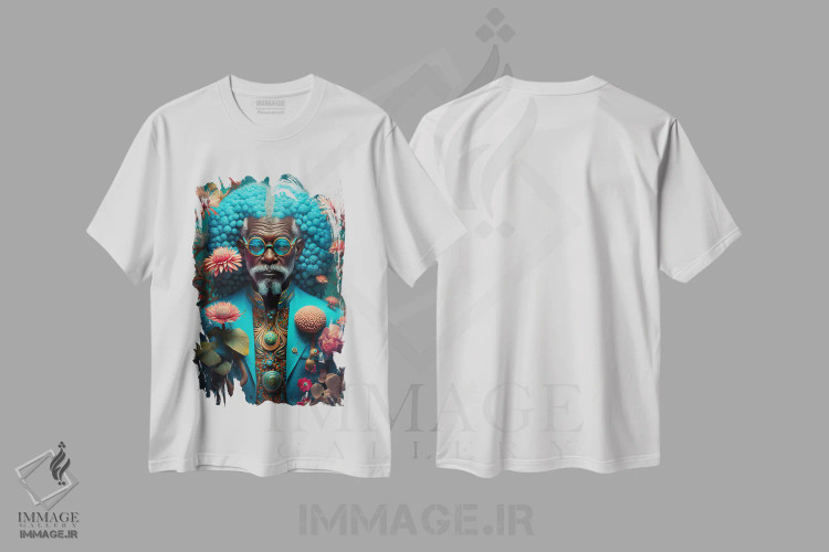 تیشرت سفید طرح دار آثار دیجیتال وایلد آرت - immage.ir