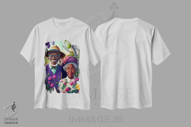 تیشرت سفید طرح دار آثار دیجیتال وایلد آرت - فروشگاه ایماژ