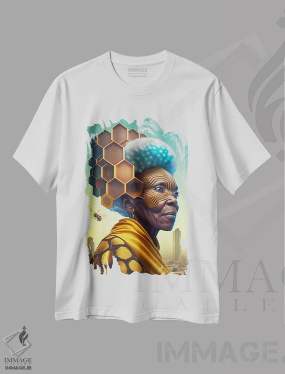 تیشرت سفید طرح دار آثار دیجیتال وایلد آرت - فروشگاه ایماژ
