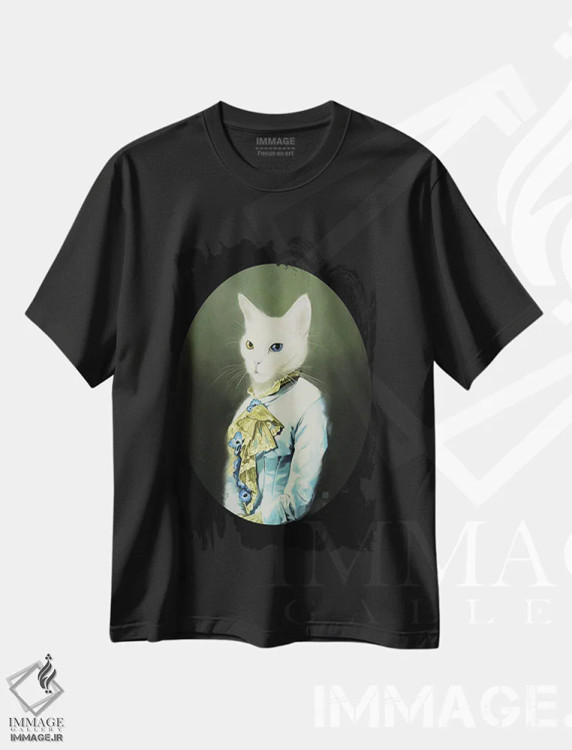 تیشرت مشکی طرح دار بچه گربه بانو، هنر دیجیتال اثر دینگ ژونگ هو | immage.ir