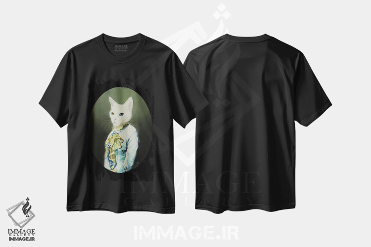 تیشرت مشکی طرح دار بچه گربه بانو، هنر دیجیتال اثر دینگ ژونگ هو | immage.ir