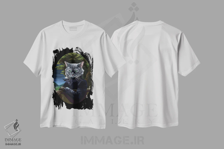 تیشرت سفید طرح دار آقای پاچو، هنر دیجیتال اثر دینگ ژونگ هو | فروشگاه ایماژ