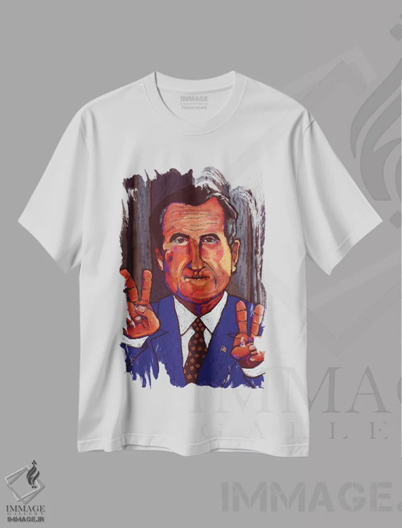تیشرت سفید طرح دار دیک حقه باز، تزئینی اثر دیویدای هینْدز | فروشگاه ایماژ