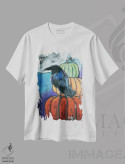 تیشرت سفید طرح دار ماه برداشت محصول، تزئینی اثر دیویدای هینْدز | immage.ir