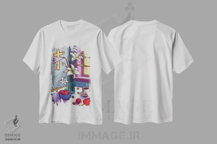 تیشرت سفید طرح دار امید، تزئینی اثر دیویدای هینْدز | فروشگاه ایماژ