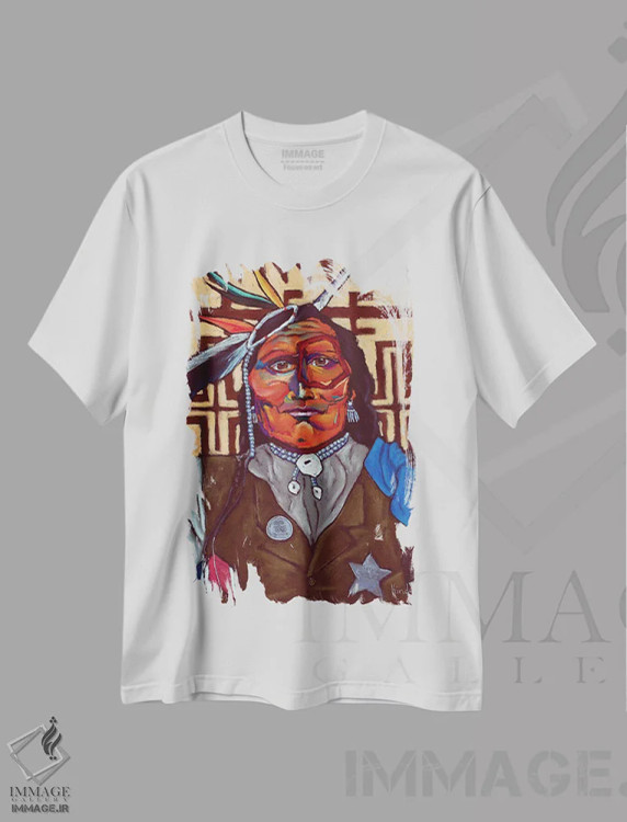 تیشرت سفید طرح دار مرد سفید آهنین، تزئینی اثر دیویدای هینْدز | فروشگاه ایماژ