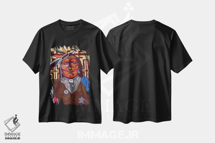تیشرت مشکی طرح دار مرد سفید آهنین، تزئینی اثر دیویدای هینْدز | immage.ir