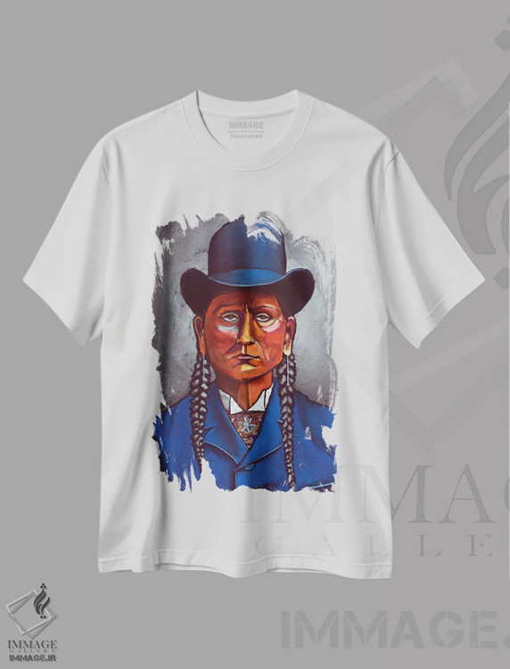 تیشرت سفید طرح دار کوانا پارکر، تزئینی اثر دیویدای هینْدز | فروشگاه ایماژ
