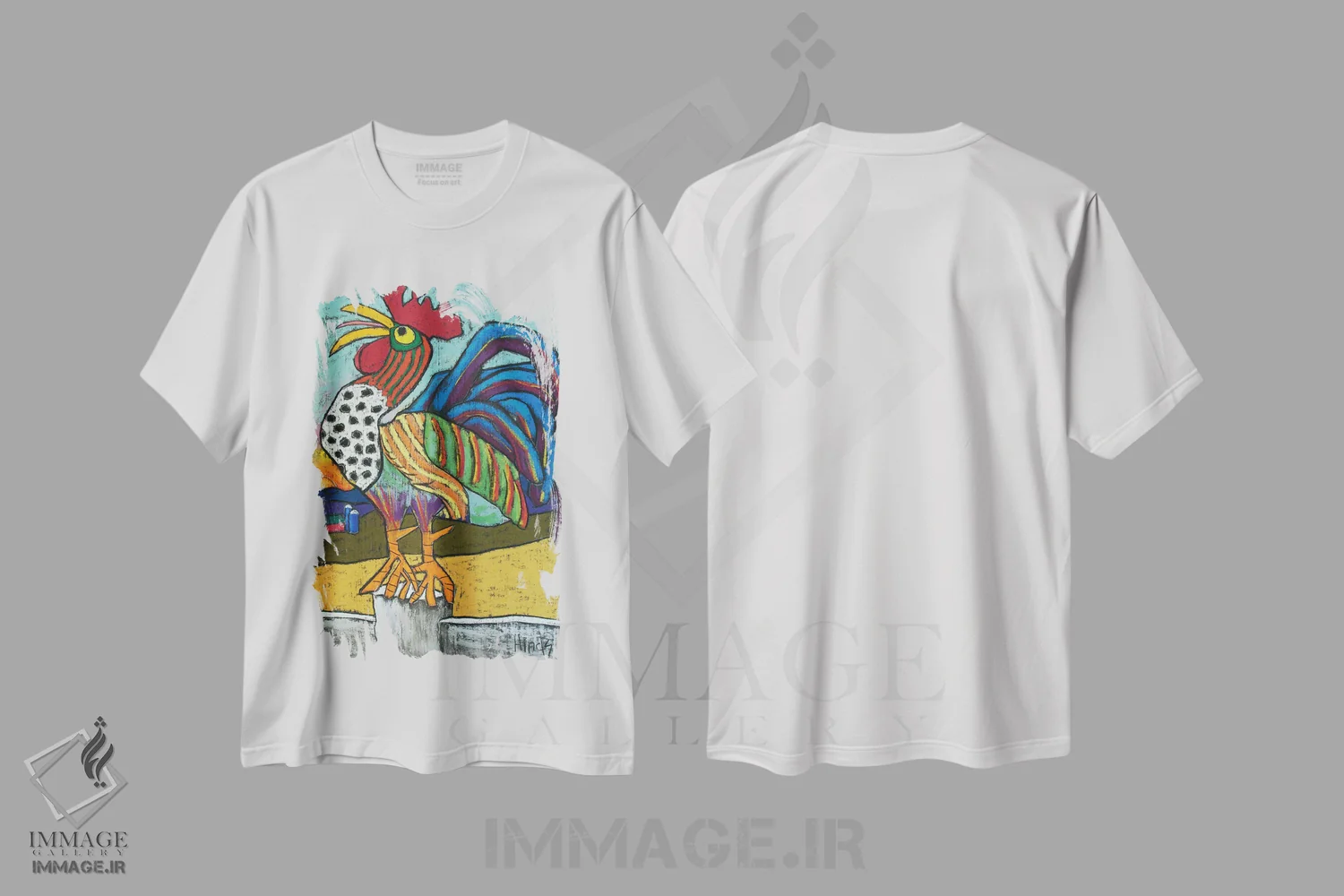 تیشرت سفید طرح دار طلوع خورشید، دکور روستایی اثر دیویدای هینْدز | فروشگاه ایماژ