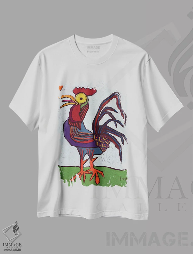 تیشرت سفید طرح دار وقت بیدار شدن، تزئینی اثر دیویدای هینْدز | immage.ir