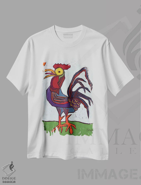 تیشرت سفید طرح دار وقت بیدار شدن، تزئینی اثر دیویدای هینْدز | immage.ir