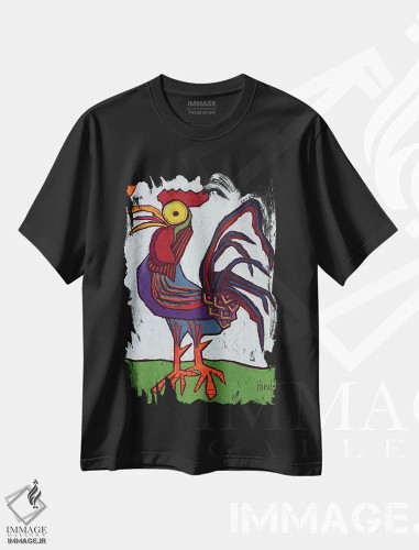 تیشرت مشکی طرح دار وقت بیدار شدن، تزئینی اثر دیویدای هینْدز | فروشگاه ایماژ