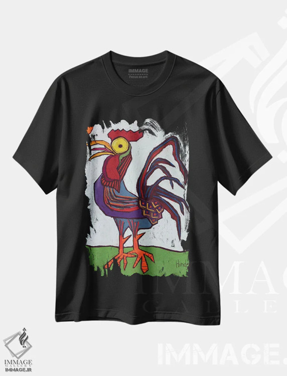 تیشرت مشکی طرح دار وقت بیدار شدن، تزئینی اثر دیویدای هینْدز | فروشگاه ایماژ