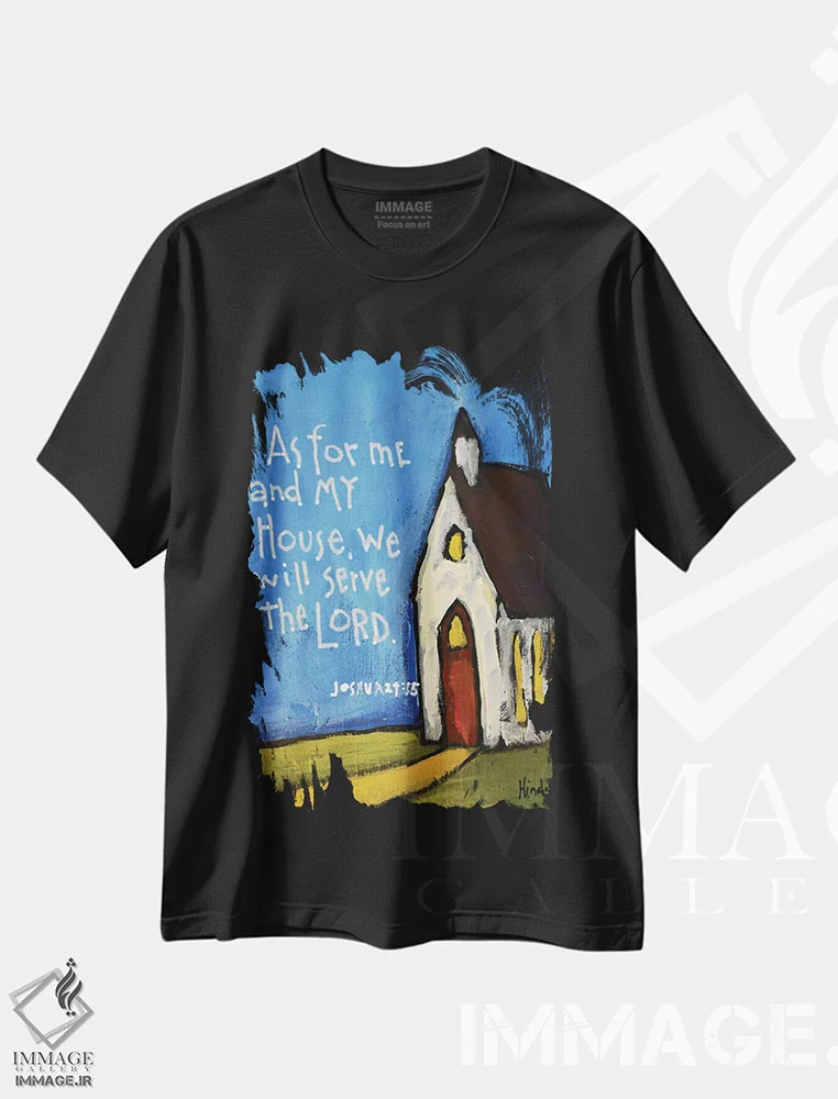 تیشرت مشکی طرح دار کلیسای کوچک ابتدایی، تزئینی اثر دیویدای هینْدز | immage.ir