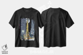 تیشرت مشکی طرح دار برج آب شیکاگو، تزئینی اثر دیویدای هینْدز | immage.ir