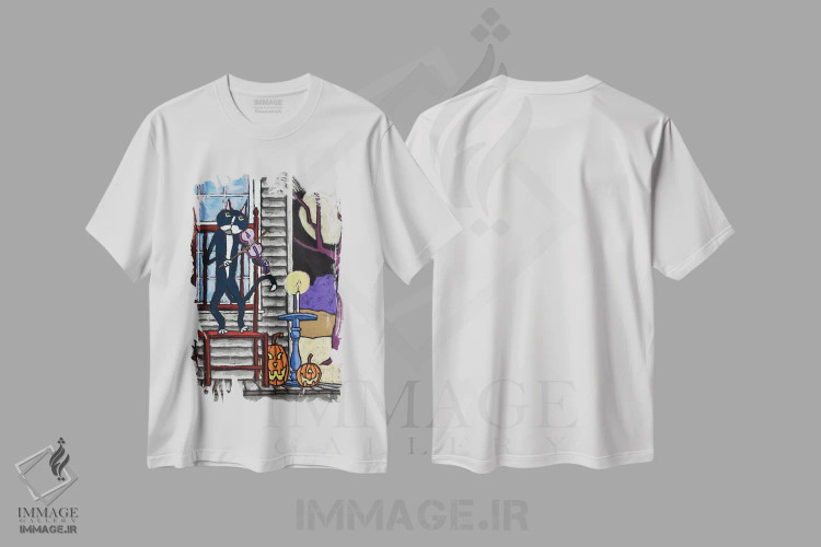 تیشرت سفید طرح دار صدای سکوت، تزئینی اثر دیویدای هینْدز | immage.ir