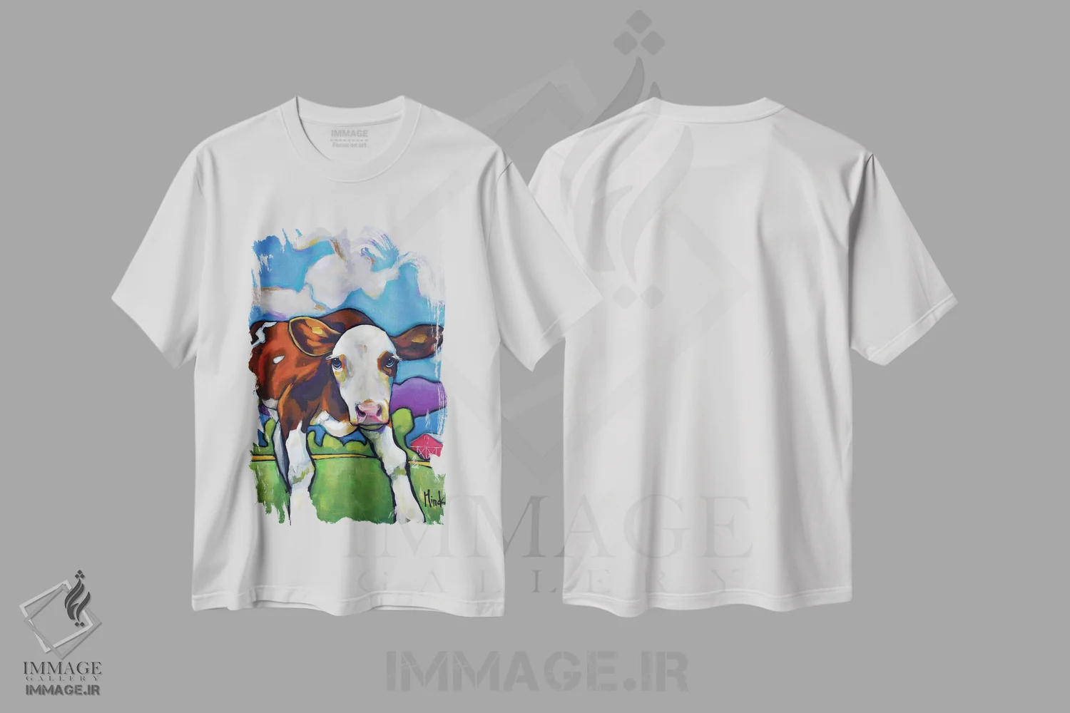 تیشرت سفید طرح دار گوساله ی هرفورد، دکور معاصر اثر دیویدای هینْدز | immage.ir