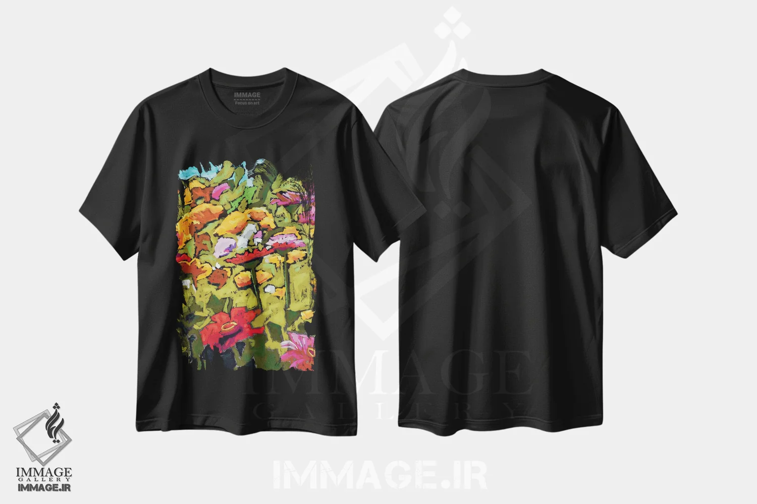تیشرت مشکی طرح دار زینیاها، آبستره اثر دیویدای هینْدز | immage.ir