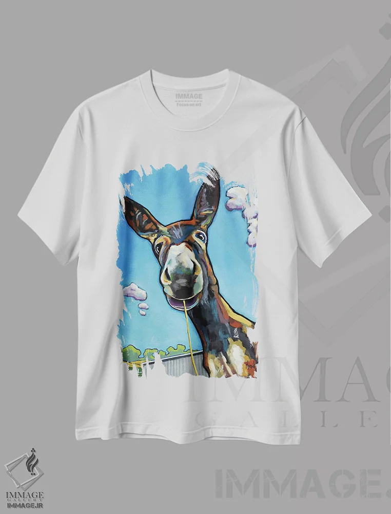 تیشرت سفید طرح دار سرم در ابرهاست، دکور روستایی اثر دیویدای هینْدز | فروشگاه ایماژ