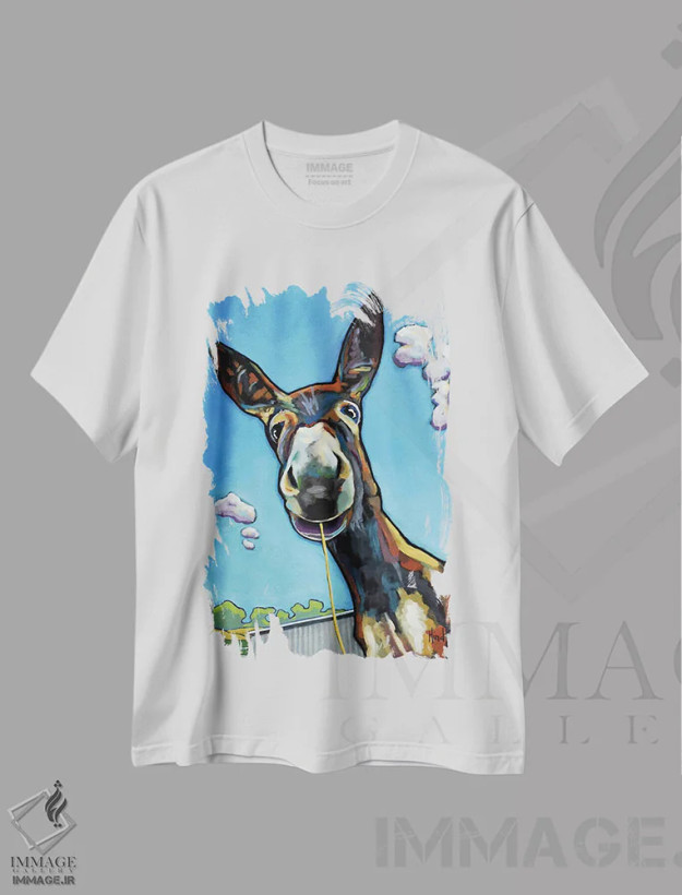 تیشرت سفید طرح دار سرم در ابرهاست، دکور روستایی اثر دیویدای هینْدز | فروشگاه ایماژ