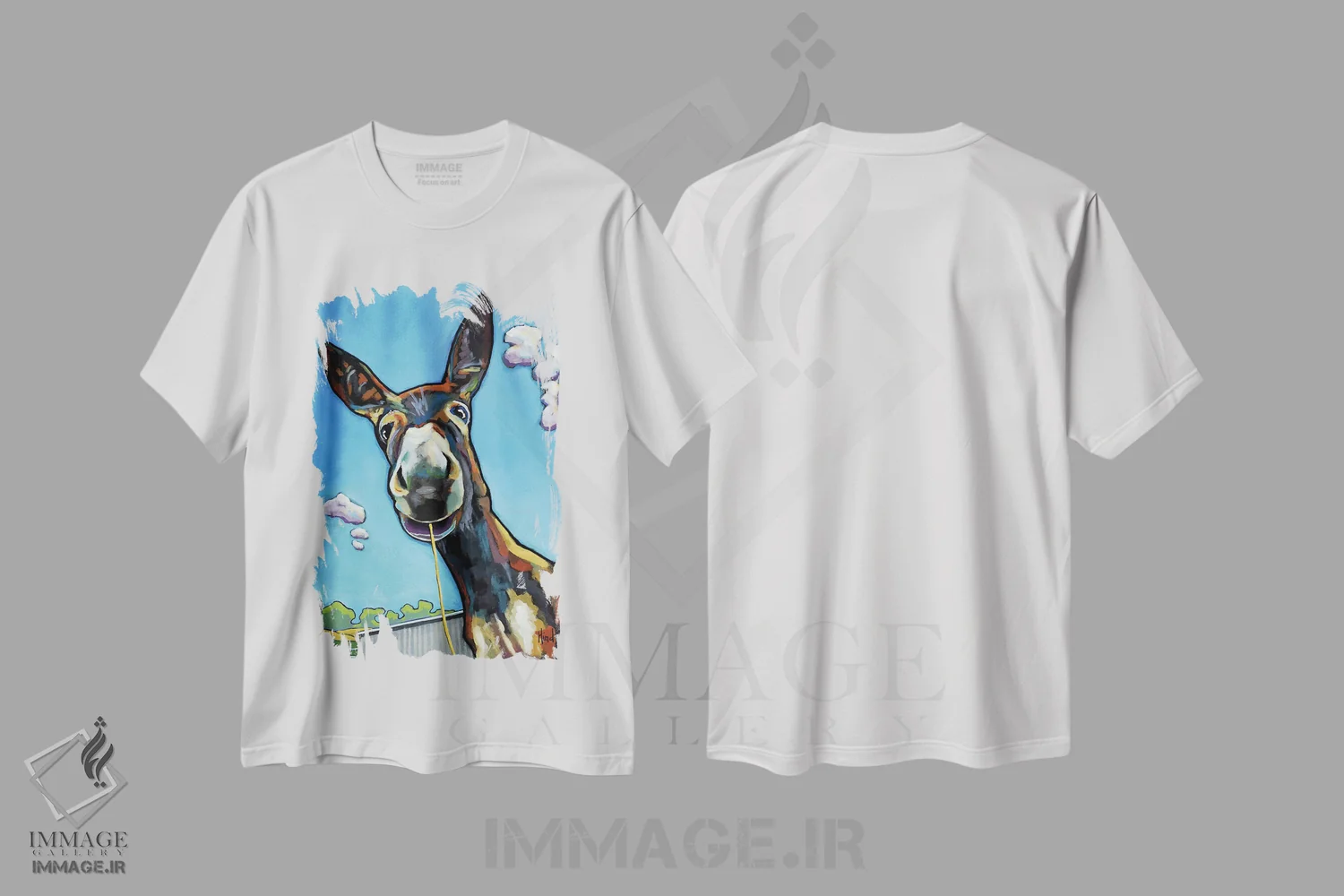 تیشرت سفید طرح دار سرم در ابرهاست، دکور روستایی اثر دیویدای هینْدز | فروشگاه ایماژ