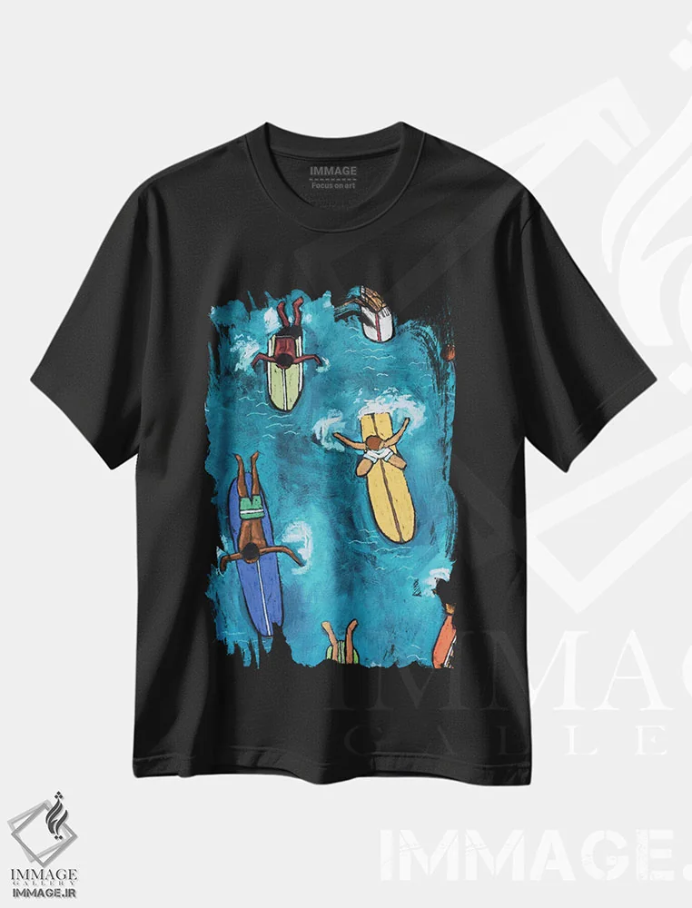 تیشرت مشکی طرح دار پسران تابستان، دکور ساحلی اثر دیویدای هینْدز | immage.ir
