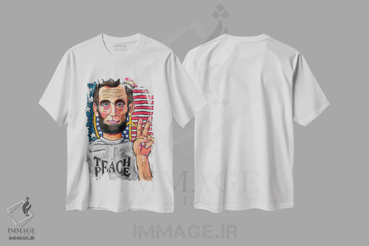 تیشرت سفید طرح دار آموزش صلح، دکور آمریکایی اثر دیویدای هینْدز | immage.ir