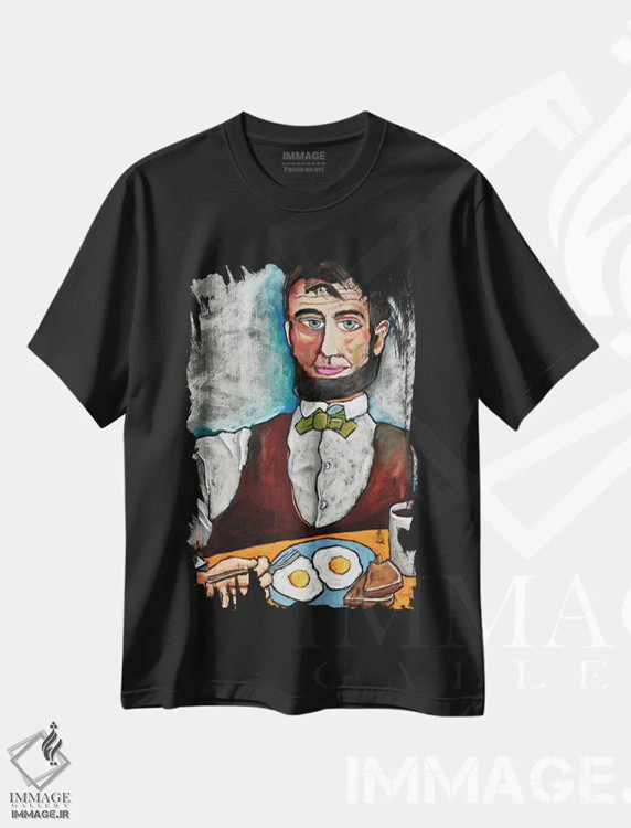 تیشرت مشکی طرح دار دو عدد تخم مرغ، دکور معاصر اثر دیویدای هینْدز | فروشگاه ایماژ