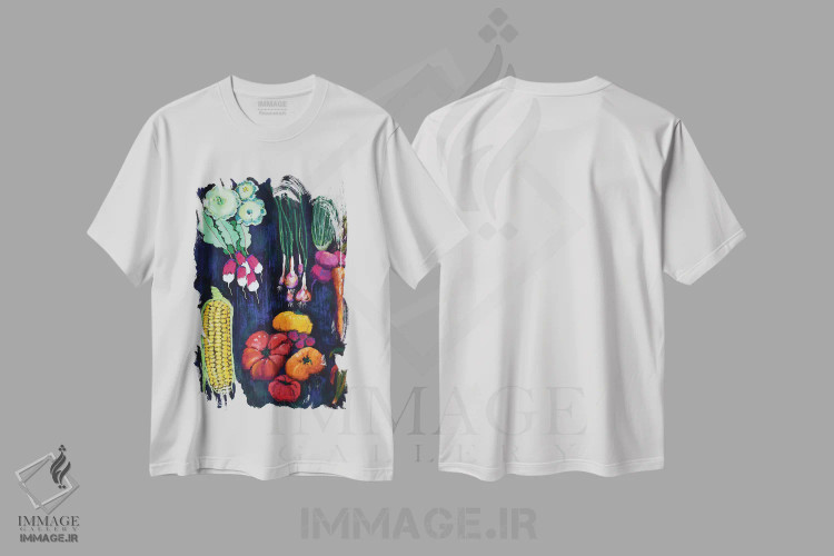 تیشرت سفید طرح دار نعمت باغچه، دکور معاصر اثر دیویدای هینْدز | فروشگاه ایماژ