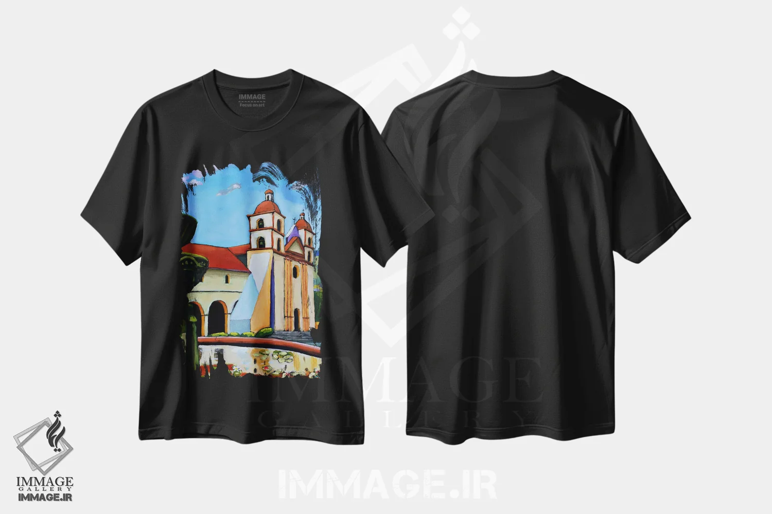 تیشرت مشکی طرح دار ماموریت سانتا باربارا، دکور معاصر اثر دیویدای هینْدز | immage.ir