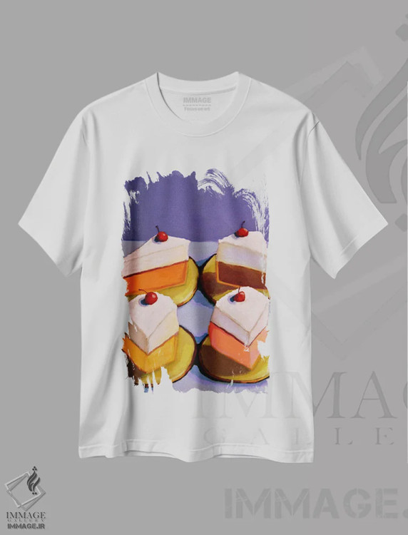 تیشرت سفید طرح دار دندان شیرینی دوست، دکور معاصر اثر دیویدای هینْدز | فروشگاه ایماژ