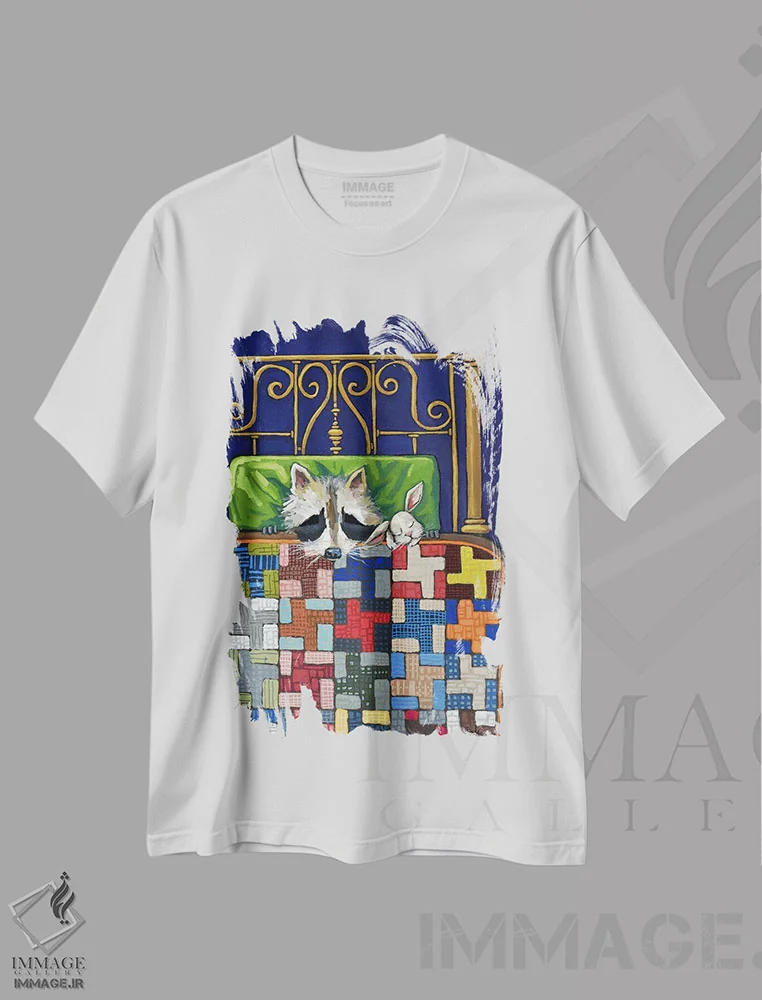 تیشرت سفید طرح دار دوستان بغل کردنی، مدیوم اثر دیویدای هینْدز | فروشگاه ایماژ