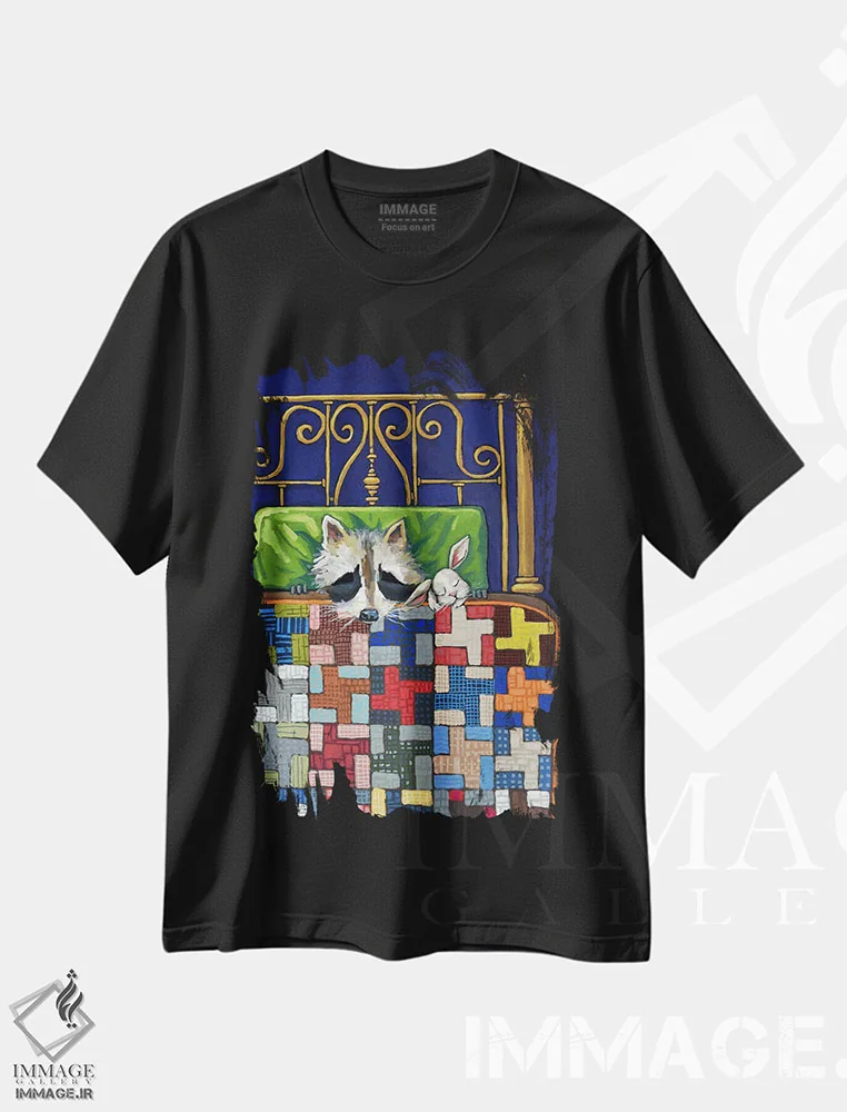 تیشرت مشکی طرح دار دوستان بغل کردنی، مدیوم اثر دیویدای هینْدز | immage.ir